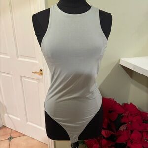 Express Light Gray Sleeveless Bodysuit